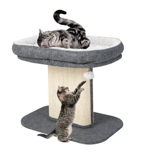 Infans Modern Cat Tree Tower Cat Activity Tower w/ Large Plush Perch Grey
