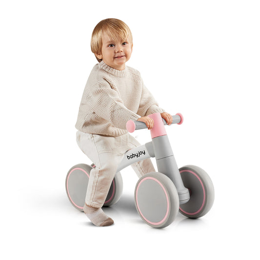 Infans Baby Balance Bikes w/4 Wheels for 12-36 Months Toddler Mini Bike Pink