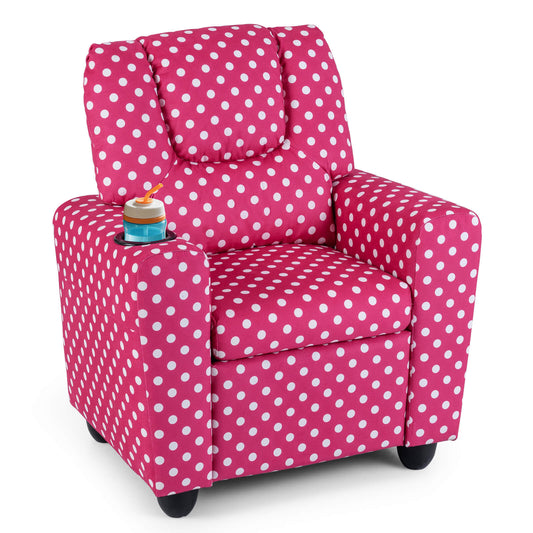 Infans Kids Recliner with Cup Holder w/Adjustable Backrest & Footrest for Boys & Girls