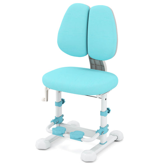 Infans Kids Study Chair with Adjustable Double Backrest, Footrest, Seat Height and DepthBlue