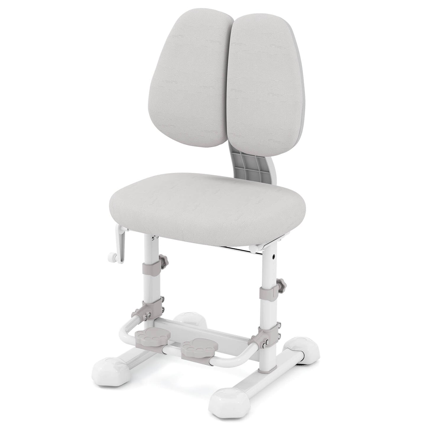Infans Kids Study Chair with Adjustable Double Backrest, Footrest, Seat Height and DepthGray