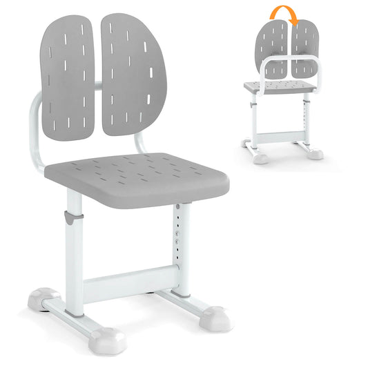 Infans Kids Desk Chair with Adaptive Double Backrest, Adjustable Height, Breathable SeatGrey