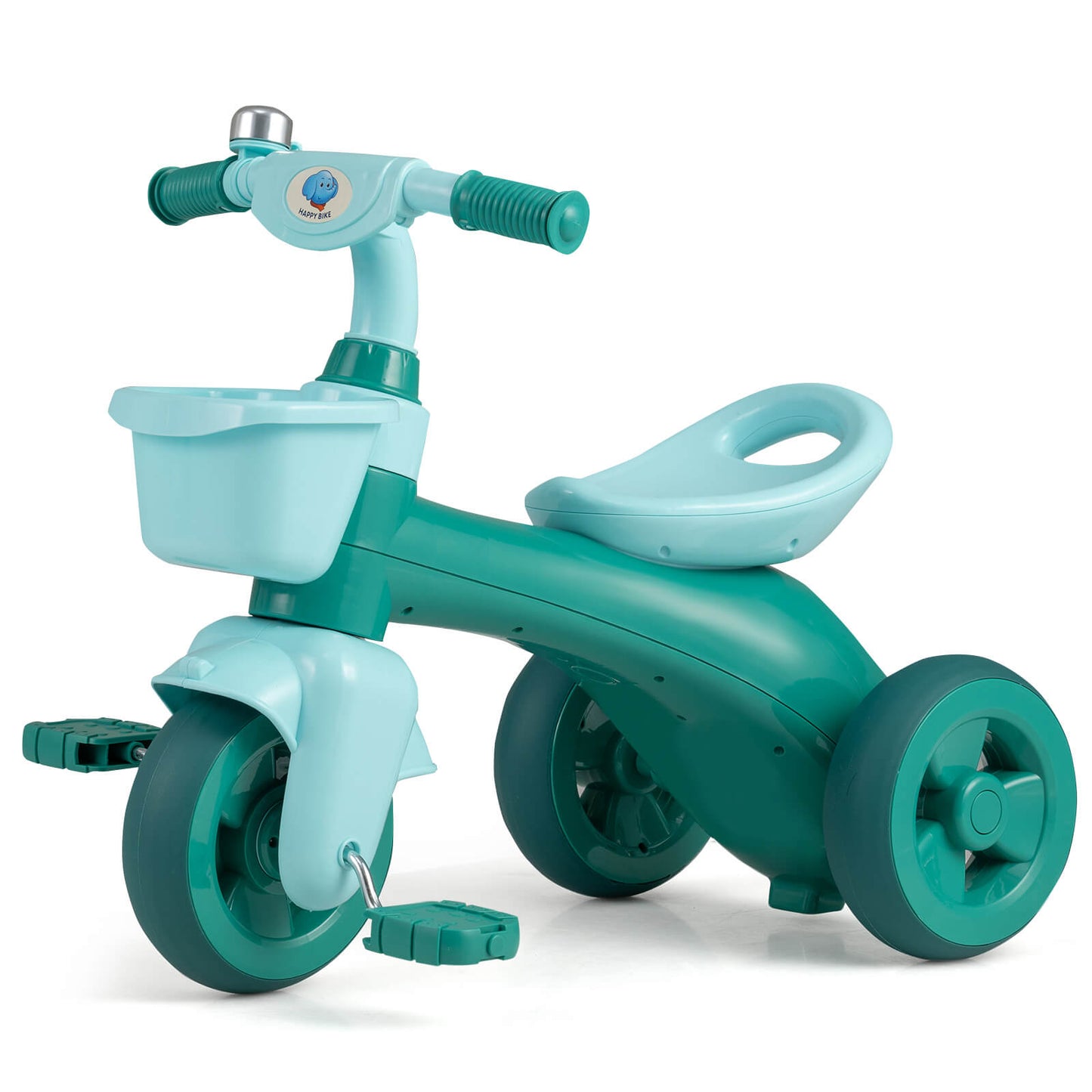Infans Kids Trike w/Limited Steering, Ergonomic Seat, Front & Rear Storage Baskets