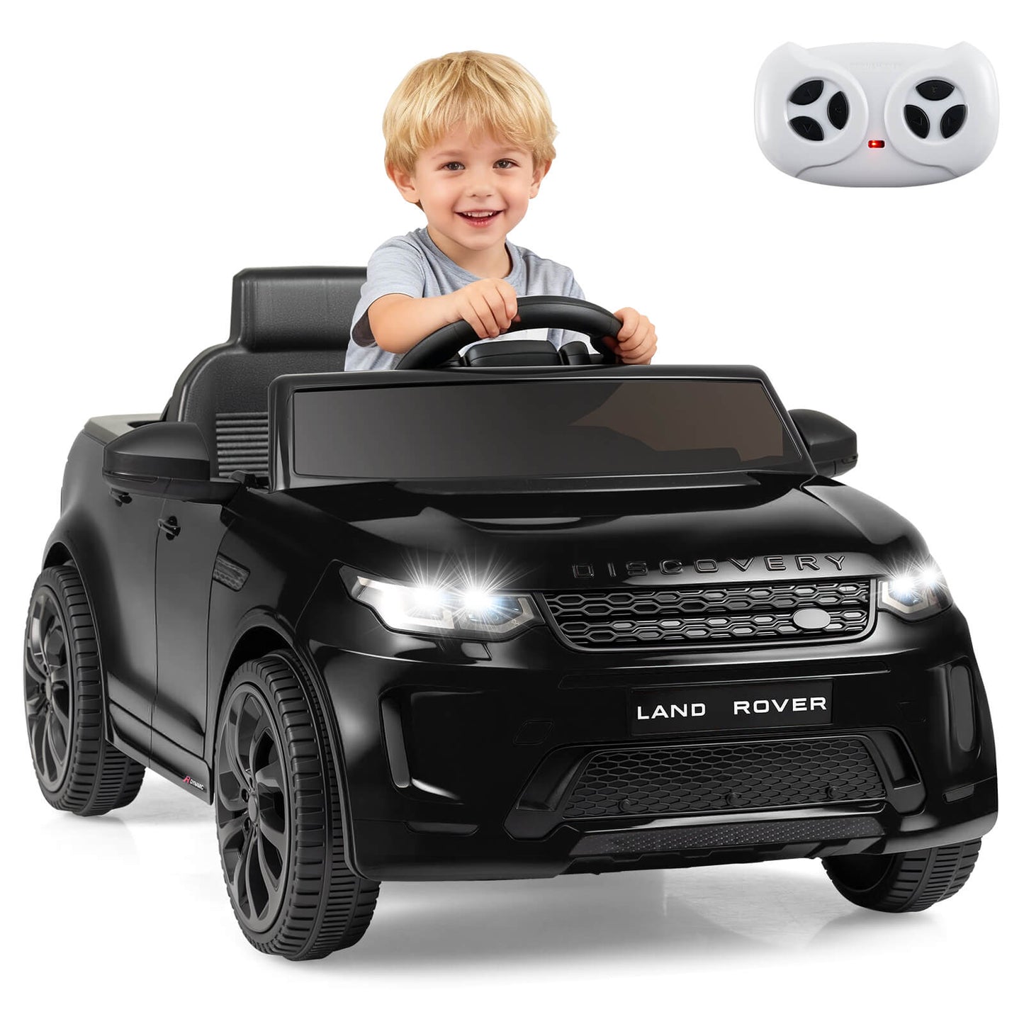 Infans Licensed Land Rover Kids Ride on Car with Remote Control, LED Lights, Music, HornBlack