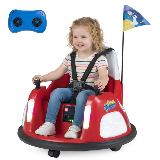 Infans 12V Kids Bumper Car,360¡ã Spin & Remote.Battery-Powered,for 1.5-6 ages.Red