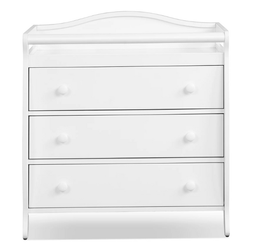 Infans 3 Drawer Baby Changing Table Infant Diaper Changing Station w/ Safety Belt White