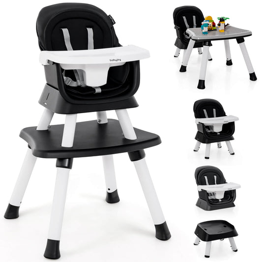 Infans 8-in-1 Baby High Chair w/ Double-layer Cushions Multifunctional Toddler