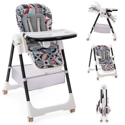 Infans Baby High Chair Convertible Highchairs for Babies & Toddlers w/ Safety Harness