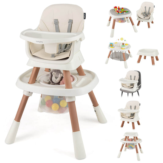 Infans 16-in-1 Baby High Chair with Activity Center Booster Seat Building Block TableWhite