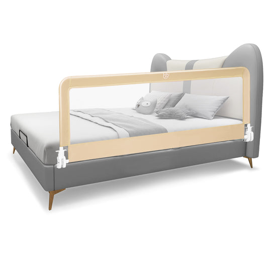 Infans 59inch Breathable Baby Children Toddlers Bed Rail Guard Safety Swing Down Beige