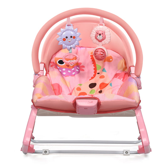 Infans Baby Bouncer & Rocker Infant Adjustable Swing w/ Awning & Music Pink