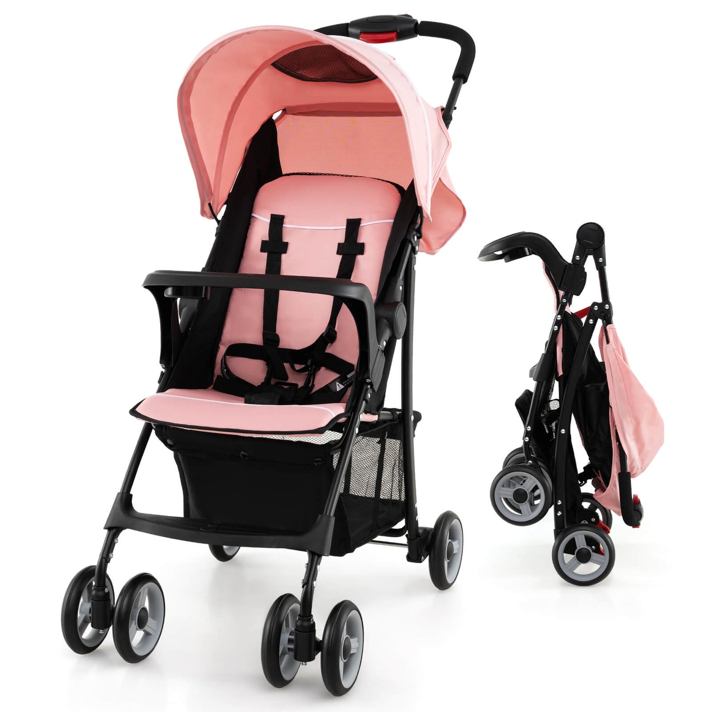 Infans Foldable Lightweight Baby Stroller Kids Travel Pushchair 5-Point Safety SystemMulticolor