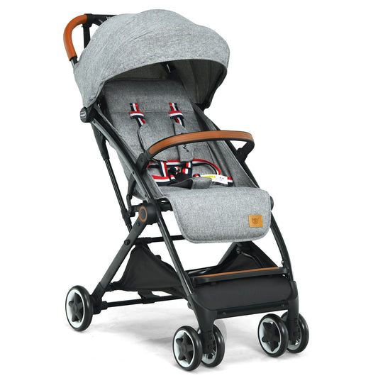 Infans Lightweight Baby Stroller Aluminium Frame w/ Net for Travel Gray