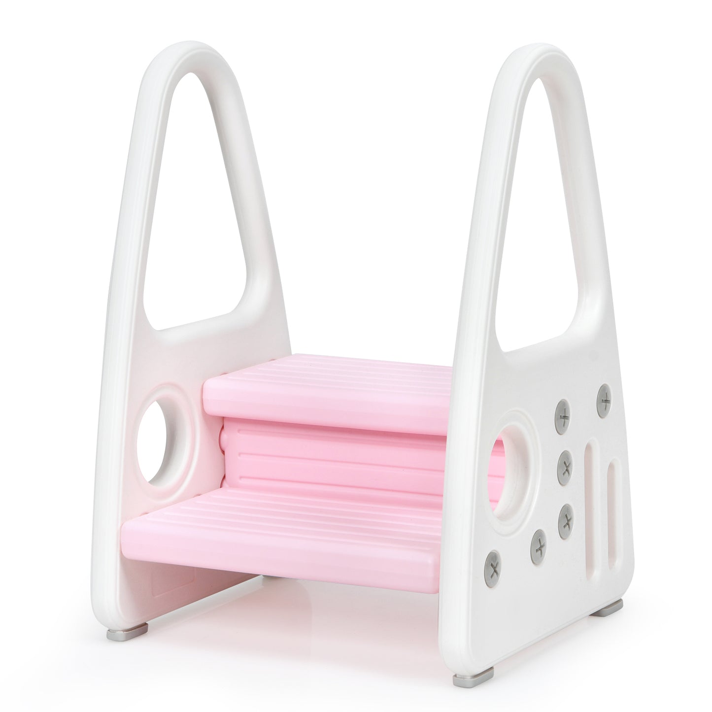Infans Kids Step Stool Learning Helper w/Armrest for Kitchen Toilet Potty Training Pink