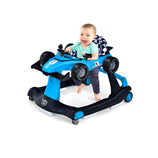 Infans 4-in-1 Baby Walker Foldable Activity Push Walker Adjustable Height Blue