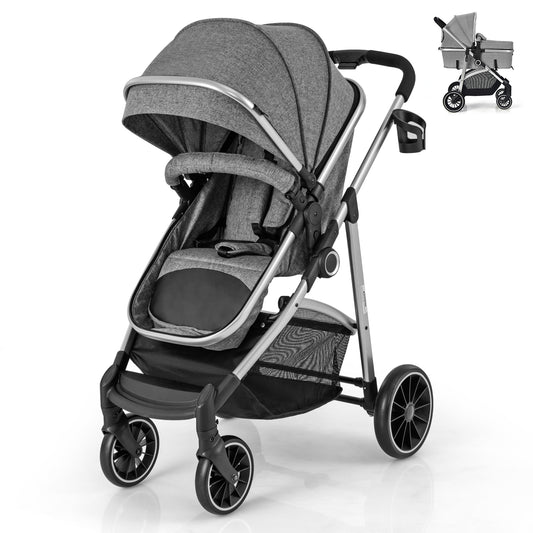 Infans 2 in 1 Convertible Baby Stroller High Landscape Infant Stroller Grey