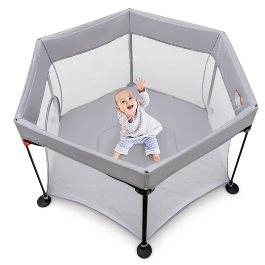 Infans 53 inch Outdoor Baby Playpen w/ Canopy & Carrying Bag Portable Play Yard Toddlers