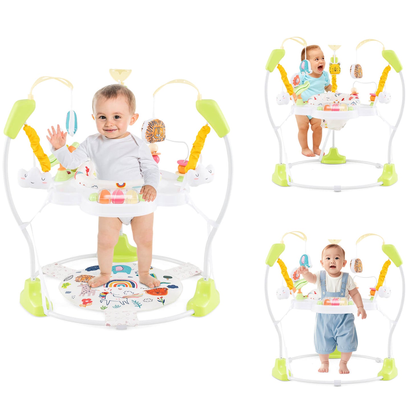 Infans Baby Stationary Activity Center Infant Jumper with Removable Foot PadYellow
