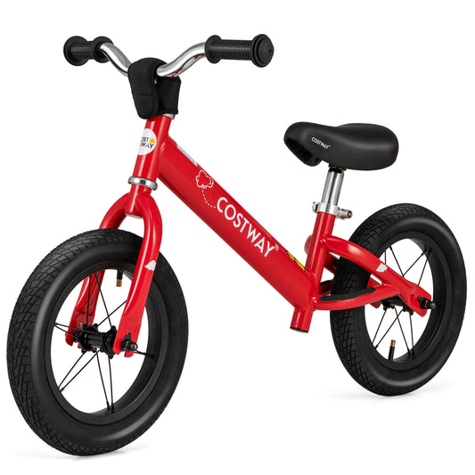 Infans 12 Inch Toddler Balance Bike No Pedal Training Bicycle w/Inflatable Rubber TiresRed