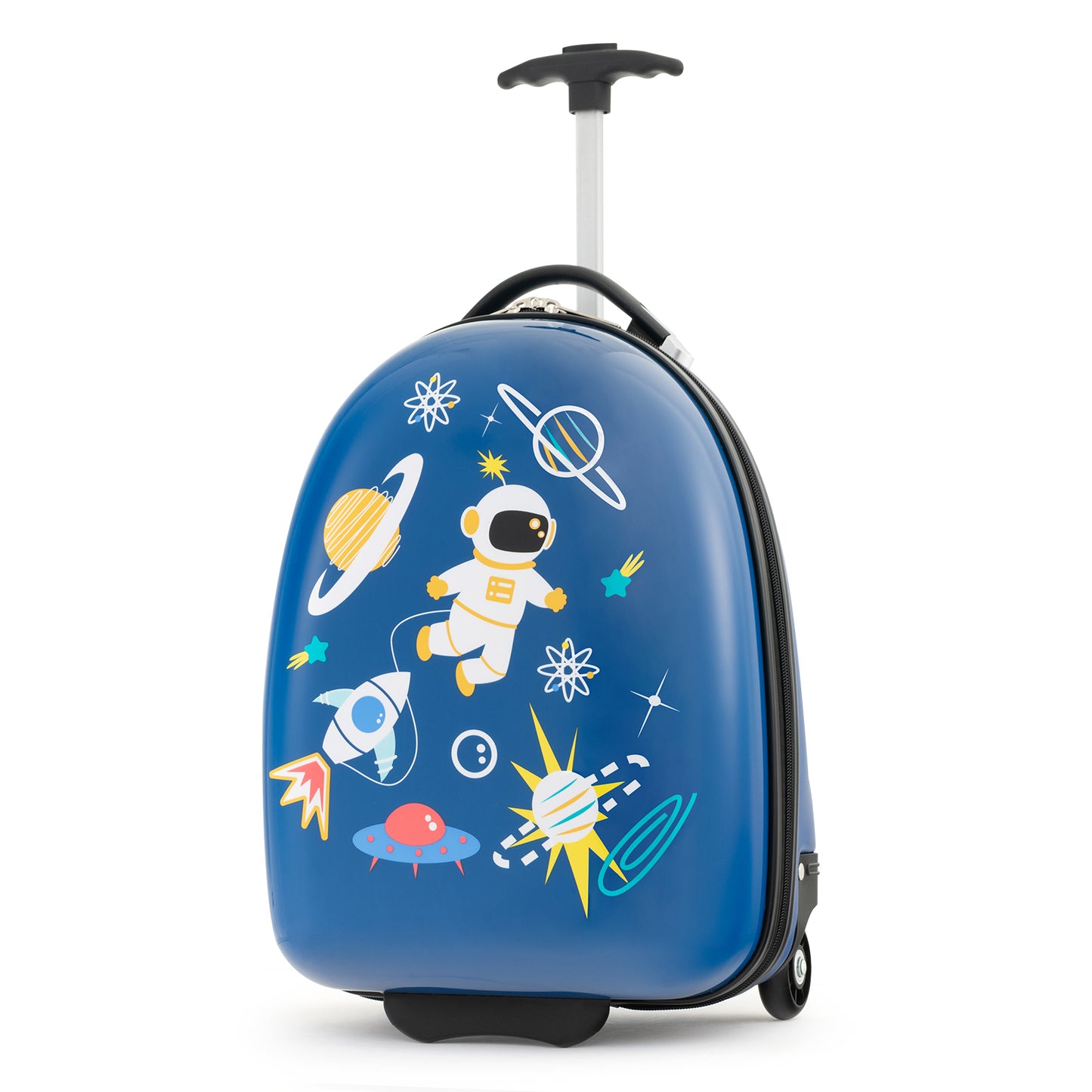 Infans 16 inch Kids Carry-On Luggage with Wheels w/ 2-Level Aluminum Handle Suitcase Blue