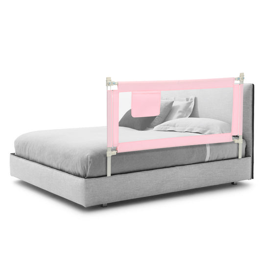 Infans 57inch Bed Rails for Toddlers Vertical Lifting Baby Bed Rail Guard with Lock Pink