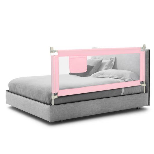 Infans 69.5inch Bed Rails for Toddlers Vertical Lifting Baby Bed Rail Guard with Lock Pink