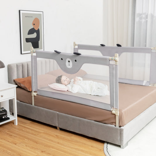 Infans 57inch Bed Rails for Toddlers Vertical Lifting Baby Bedrail Guard with Lock Grey