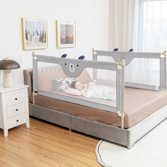 Infans 69inch Bed Rails for Toddlers Vertical Lifting Baby Bedrail Guard with Lock Grey