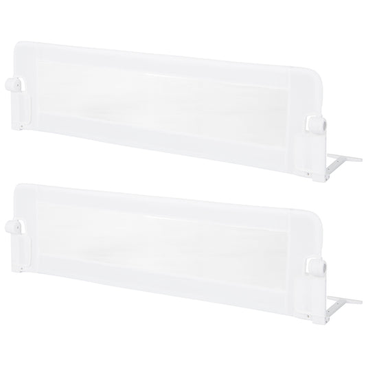 Infans 2PCS 60inch Toddler Foldable Bed Rail w/Adjustable Safety Strap Bedrail Guard White