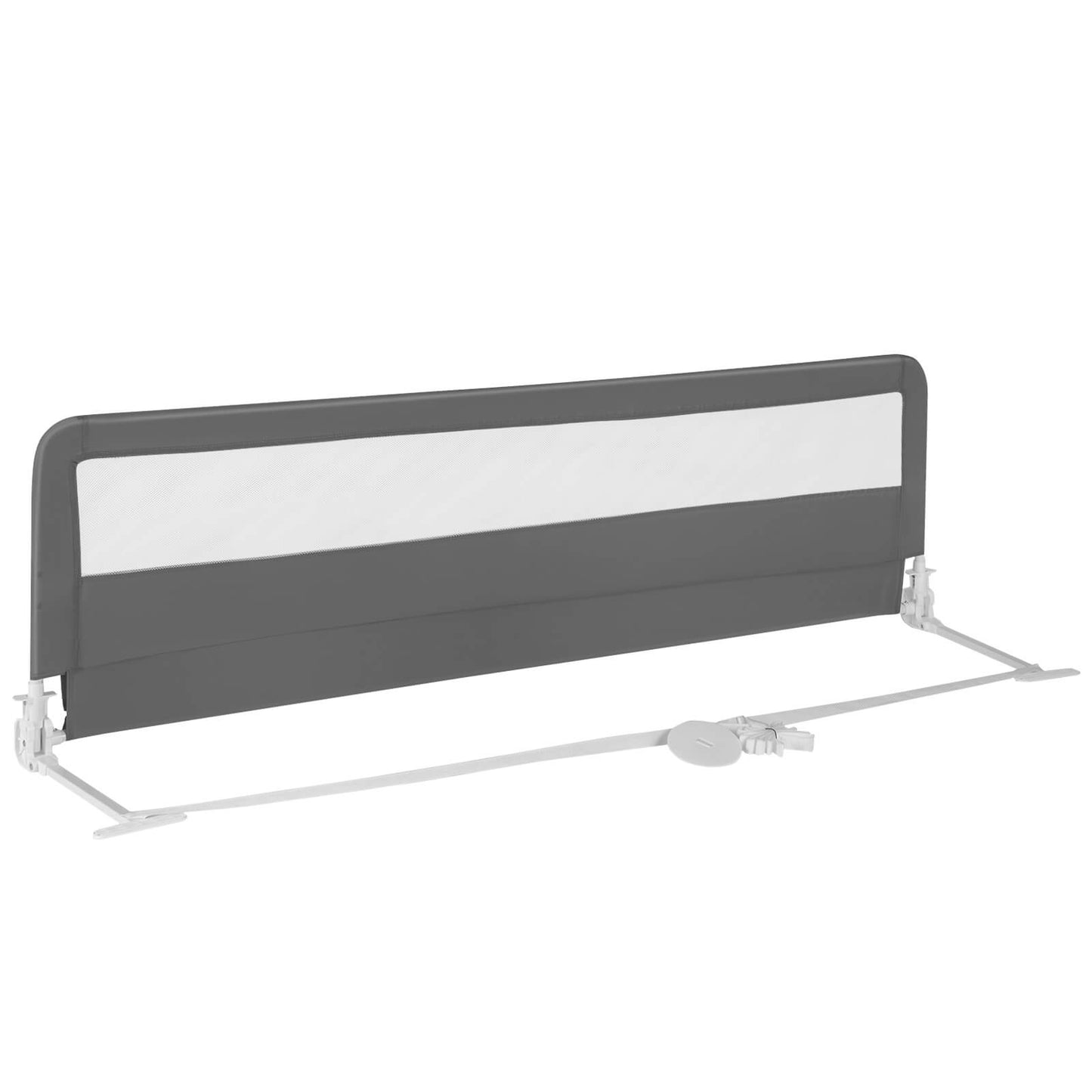 Infans 71inch Foldable Baby Bed Rail Guard Toddlers Swing Down Safety Bedrail Grey