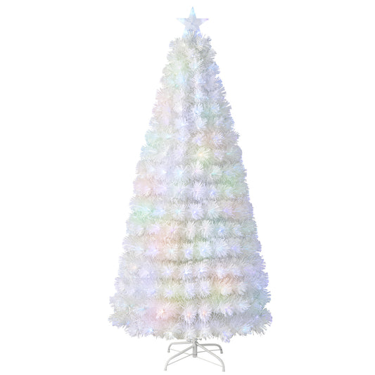 Infans 7 FT Pre-Lit Christmas Tree Fiber Optic Snow-Flocked w/ 270 Lights & Branch Tips