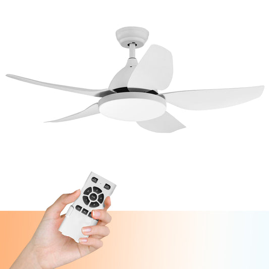 Infans 42 inch Kid Ceiling Fan w/LED Light 3 Color Temperature Remote Control White