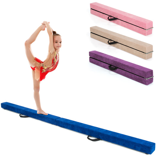 Infans 7FT Folding Gymnastic Beam Portable Floor Balance Beam w/Handles for GymnastsBlue
