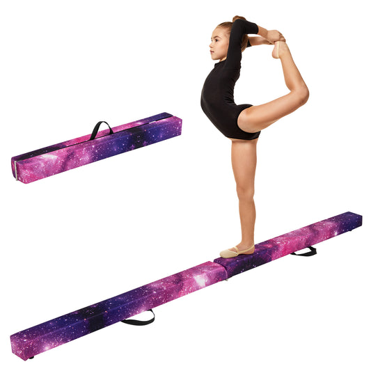 Infans 7FT Folding Gymnastic Beam Portable Floor Balance Beam w/Handles for Gymnasts