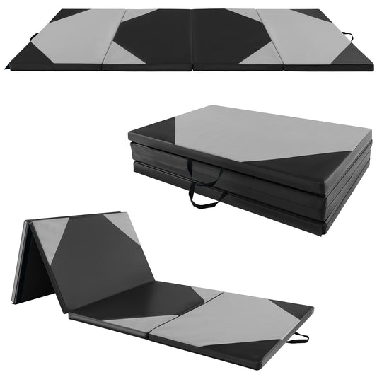 Infans 10FT x 4FT x 2inch 4-Panel Folding Gymnastics Exercise Mat w/ Hook & Loop Fasteners