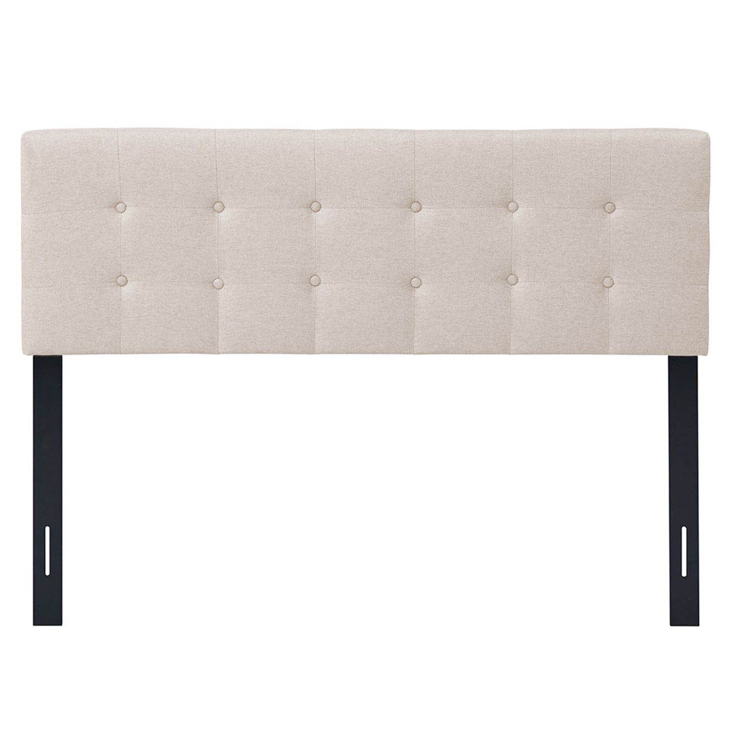 Infans Full/Queen Size Headboard Linen Fabric Upholstered Button Tufted Solid Wood LegBeige