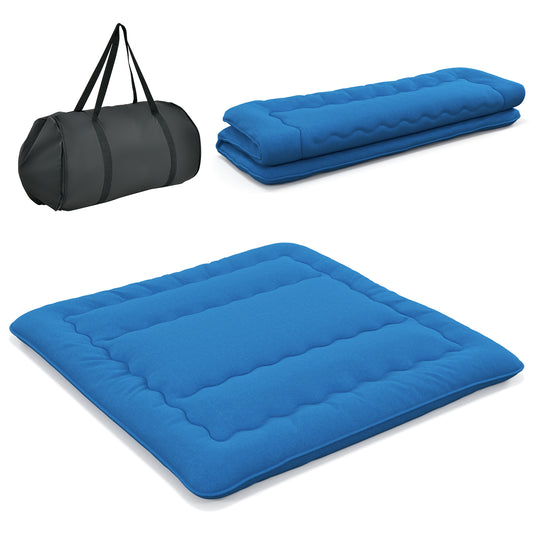 Infans King Futon Mattress Japanese Floor Sleeping Pad Washable Cover Carry Bag Blue