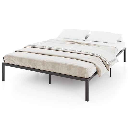 Infans Queen Size Metal Bed Frame Heavy Duty Support Slats Mattress Foundation