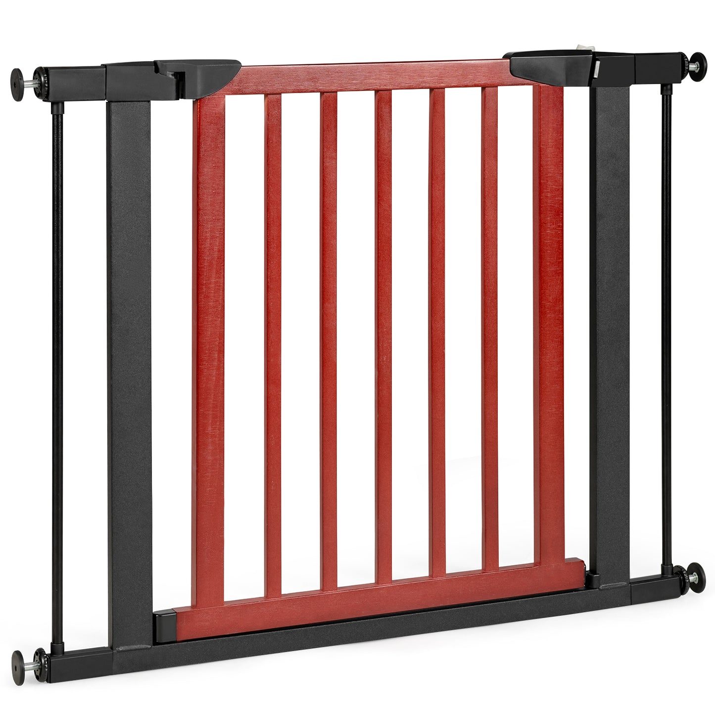 Infans Wood & Metal Safety Baby Gate Fits 29.5inch-38inch W Extendable Pet Gate Stairs Cherry