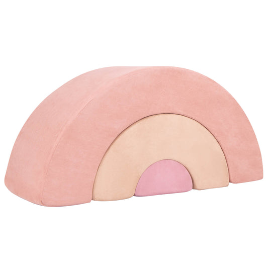 Infans 3 PCS Toddlers Climbing Toys w/Elastic Filling Baby Foam Blocks Crawling TunnelPink