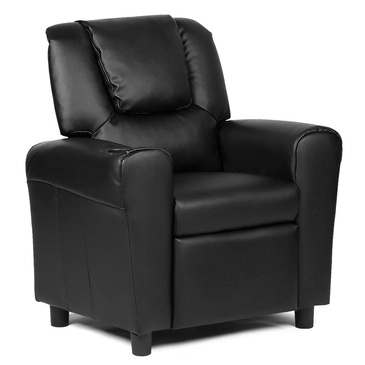 Infans Kids Sofa Recliner Couch Armchair W/Footrest Cup Holder Living Room Bedroom NewBlack