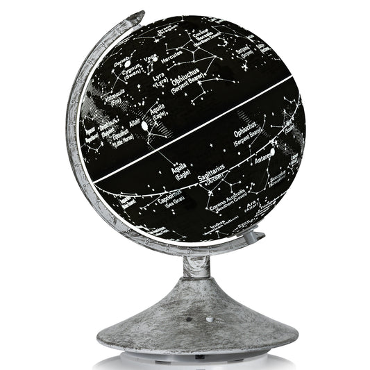 Infans 3-in-1 LED World Globe 9 inch Educational Desktop Globe with Illuminated Star Map