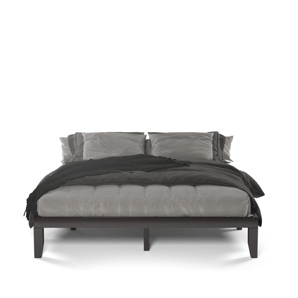 Infans King Size 14 inch Wooden Bed Frame Mattress Platform Wood Slats Support Espresso