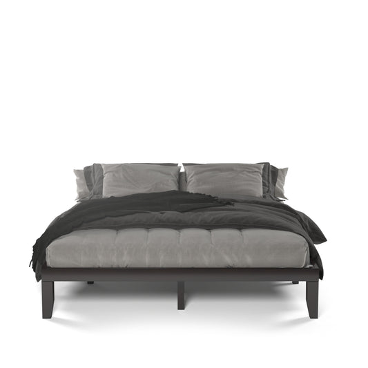 Infans King Size 14 inch Wooden Bed Frame Mattress Platform Wood Slats Support Espresso