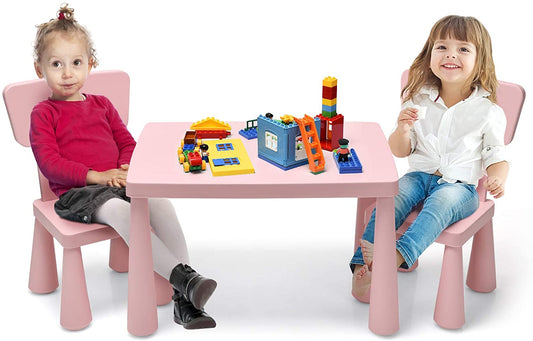 Infans Kids Table & 2 Chairs Set Toddler Activity Play Dining Study Desk Baby Gift Pink