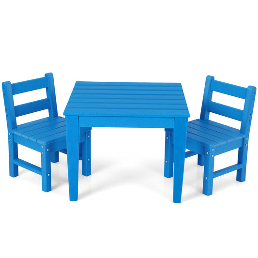 Infans 3PCS Kids Table & 2 Chairs Set Outdoor Heavy-Duty All-Weather Activity Table Set