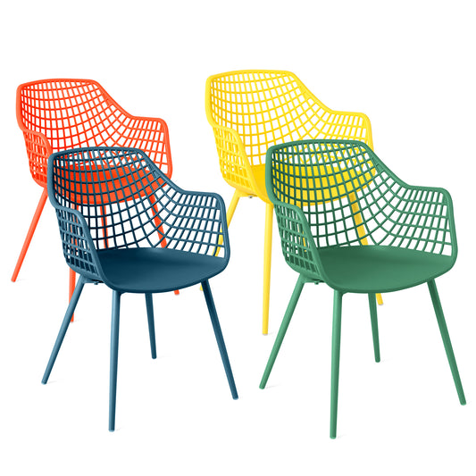 Infans 4 PCS Kids Chair Set Child-Size Chairs w/ Metal Legs Toddler Furniture Colorful