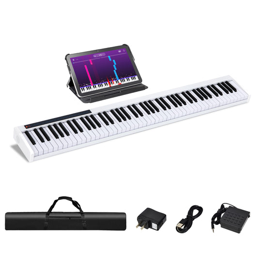 Infans 88 Key Digital Piano Portable MIDI Semi-Weighted Keyboard Key White