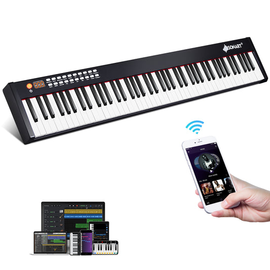 Infans Full Size 88-Key Piano Keyboard, Semi-weighted Digital Piano w/2 Speakers Black