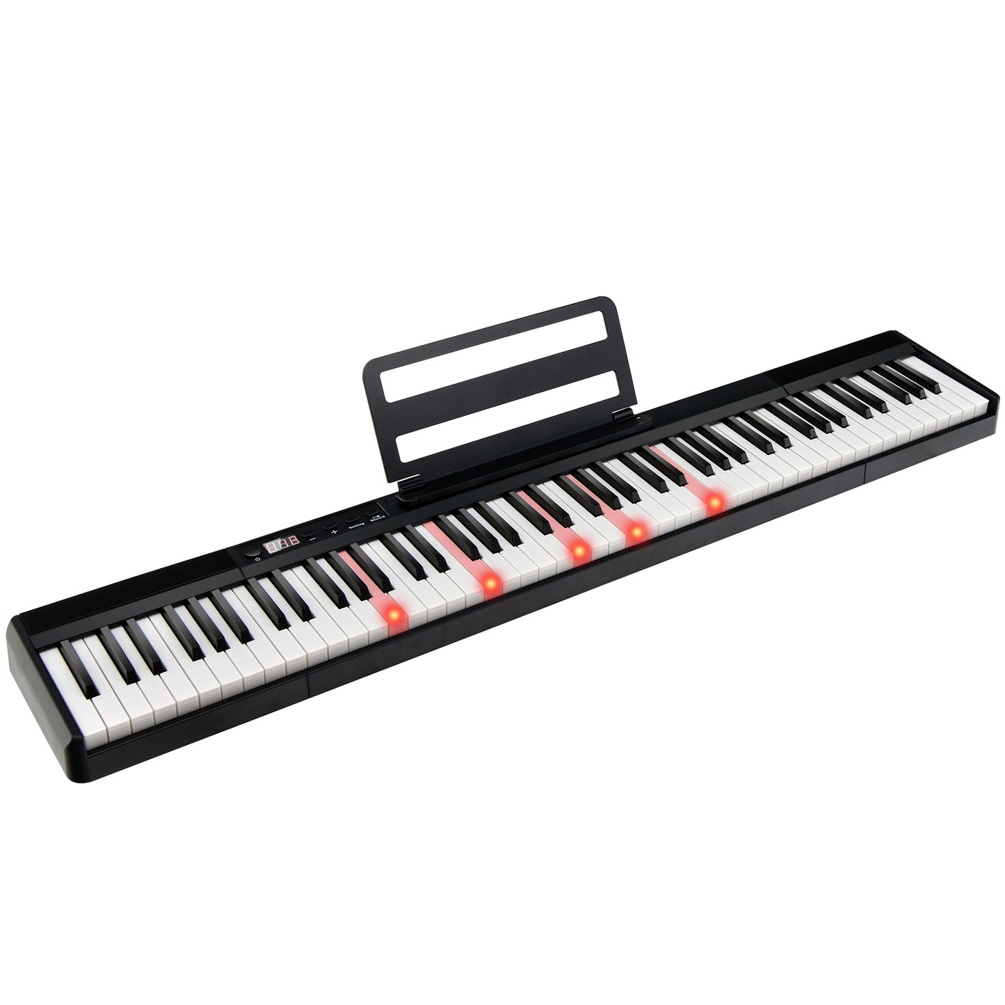 Infans 88-Key Electric Lighted Piano Portable MIDI Keyboard Split Function Music Stand